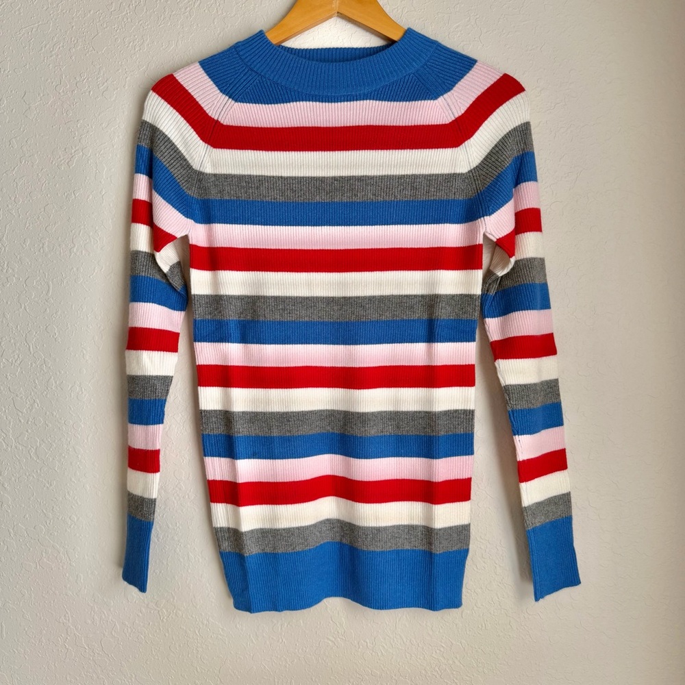 NWT PROMESA Striped Ribbed Stretchy Multi Color Sweater Sz M/L